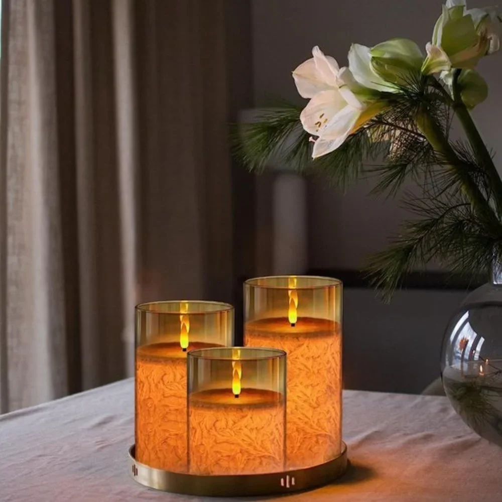 Flameless Battery Operated Candles with‎ Timer Remote